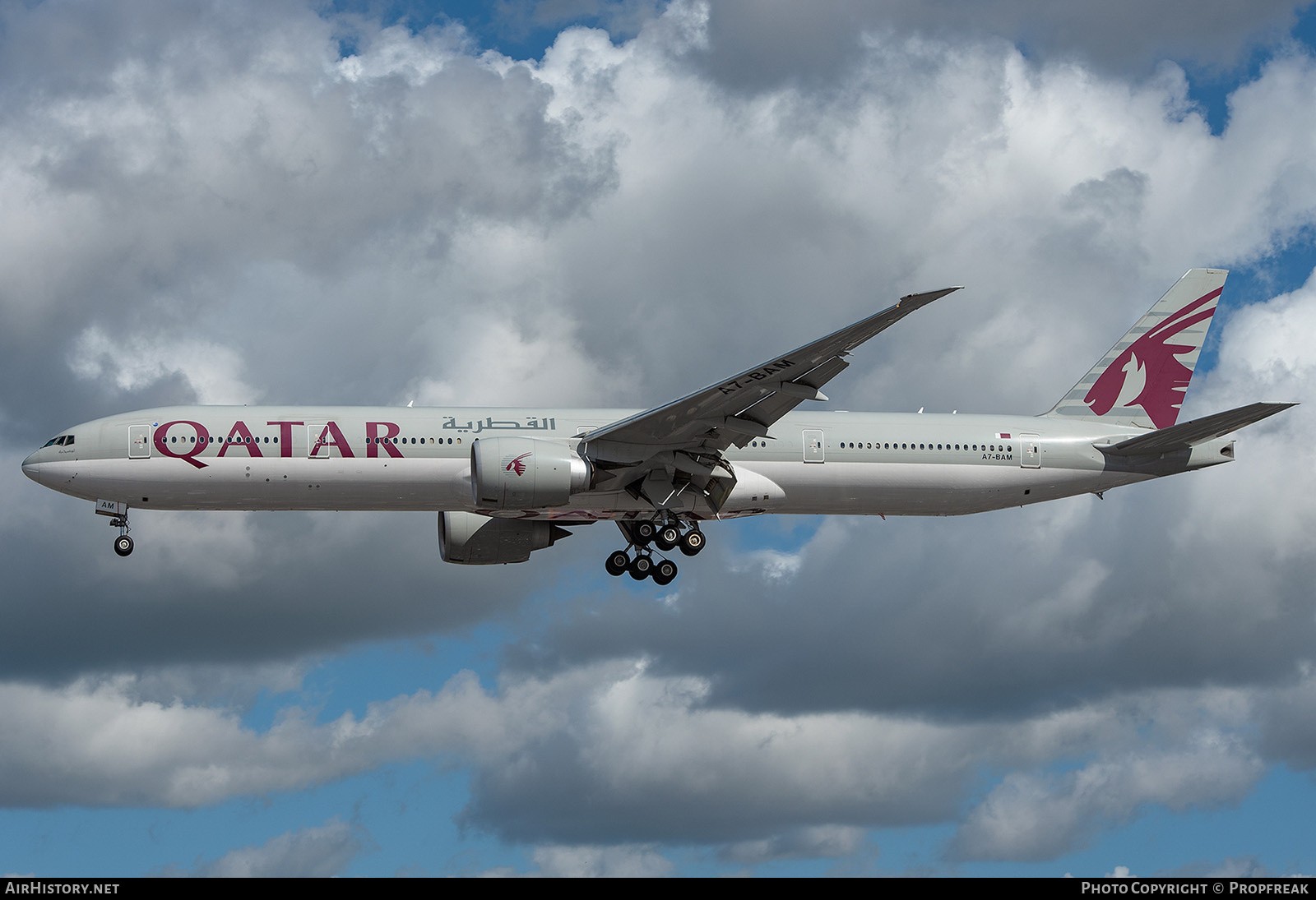 Aircraft Photo of A7-BAM | Boeing 777-3DZ/ER | Qatar Airways | AirHistory.net #736727