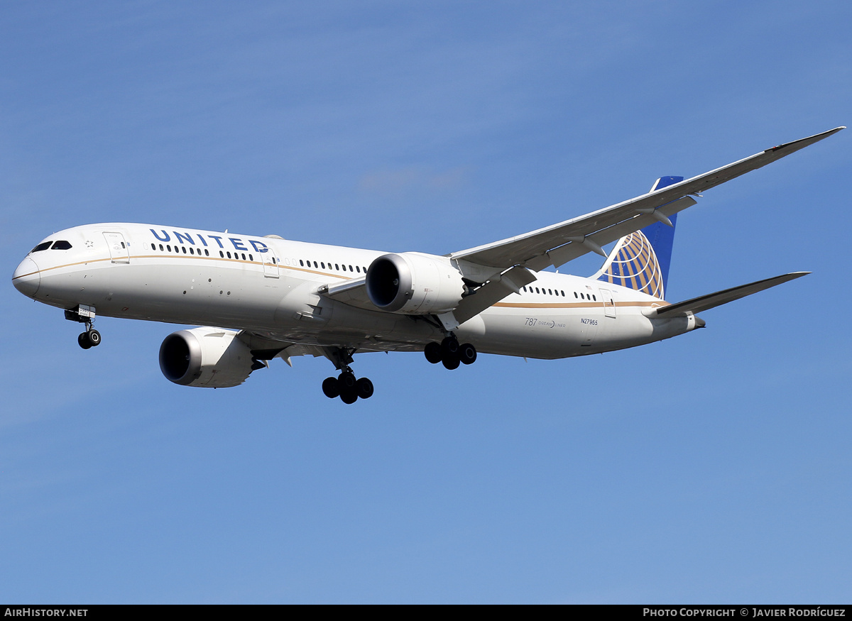 Aircraft Photo of N27965 | Boeing 787-9 Dreamliner | United Airlines | AirHistory.net #736926