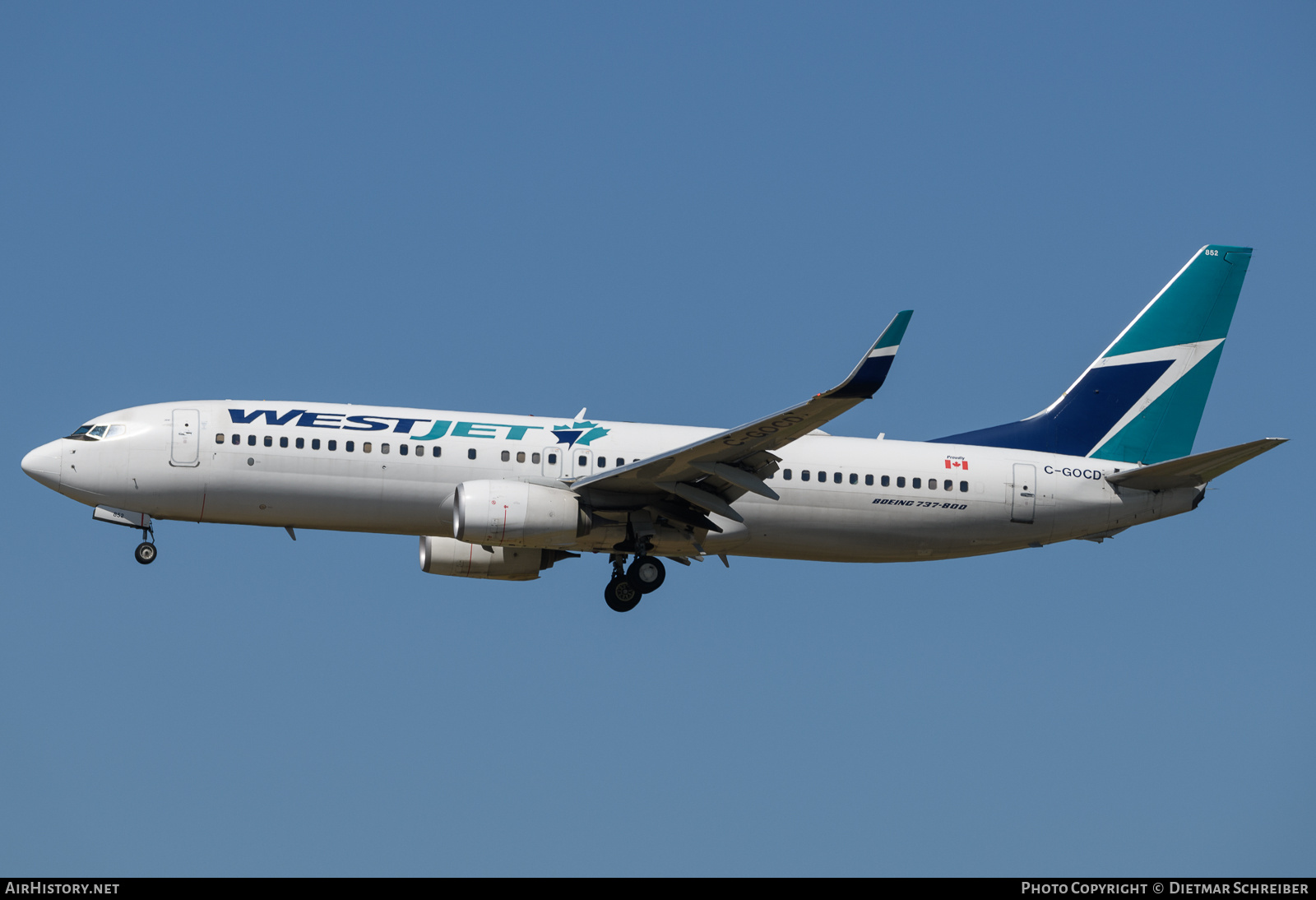 Aircraft Photo of C-GOCD | Boeing 737-8CT | WestJet | AirHistory.net #737433
