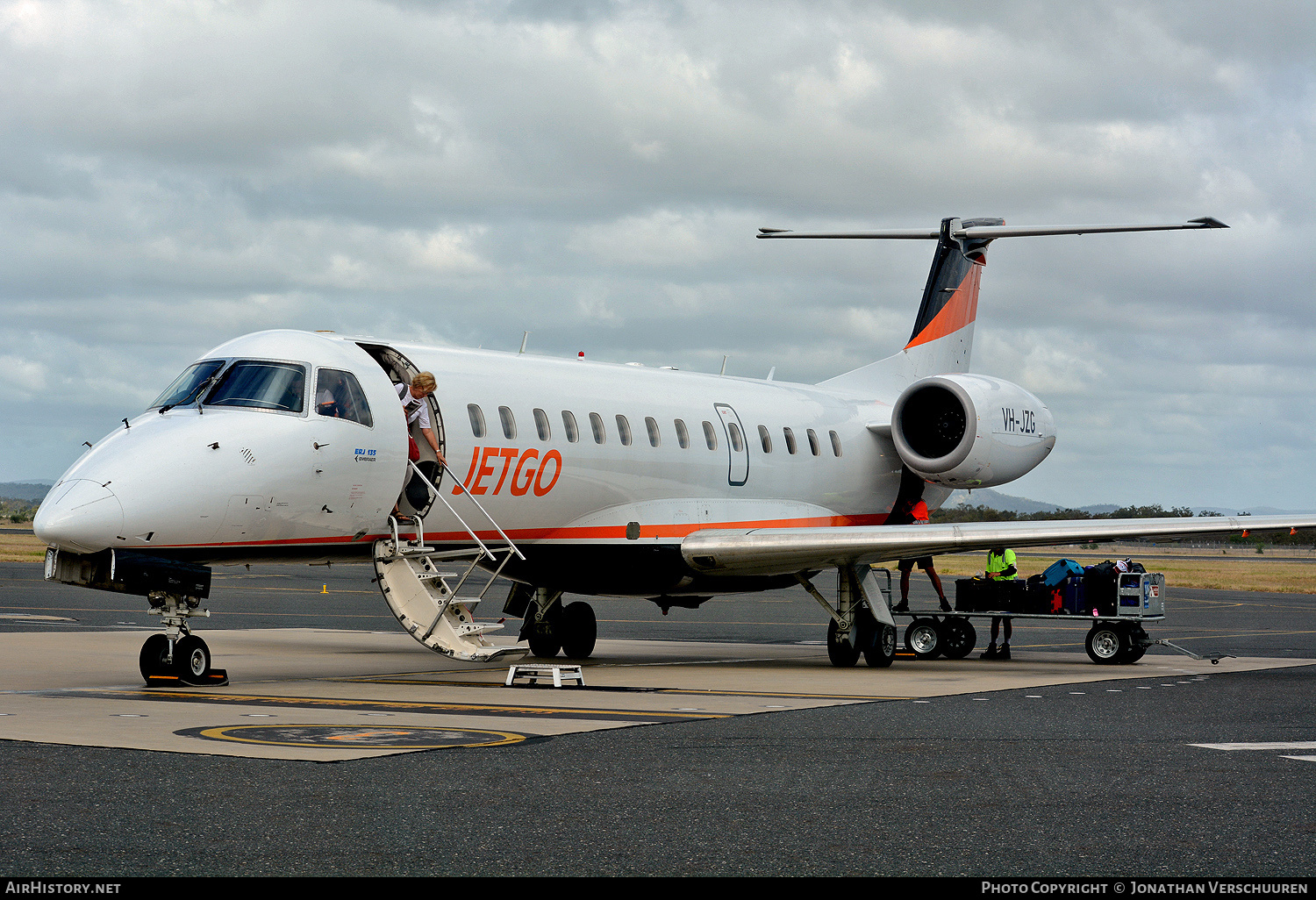 Aircraft Photo of VH-JZG | Embraer ERJ-135LR (EMB-135LR) | Jetgo Australia | AirHistory.net #737832