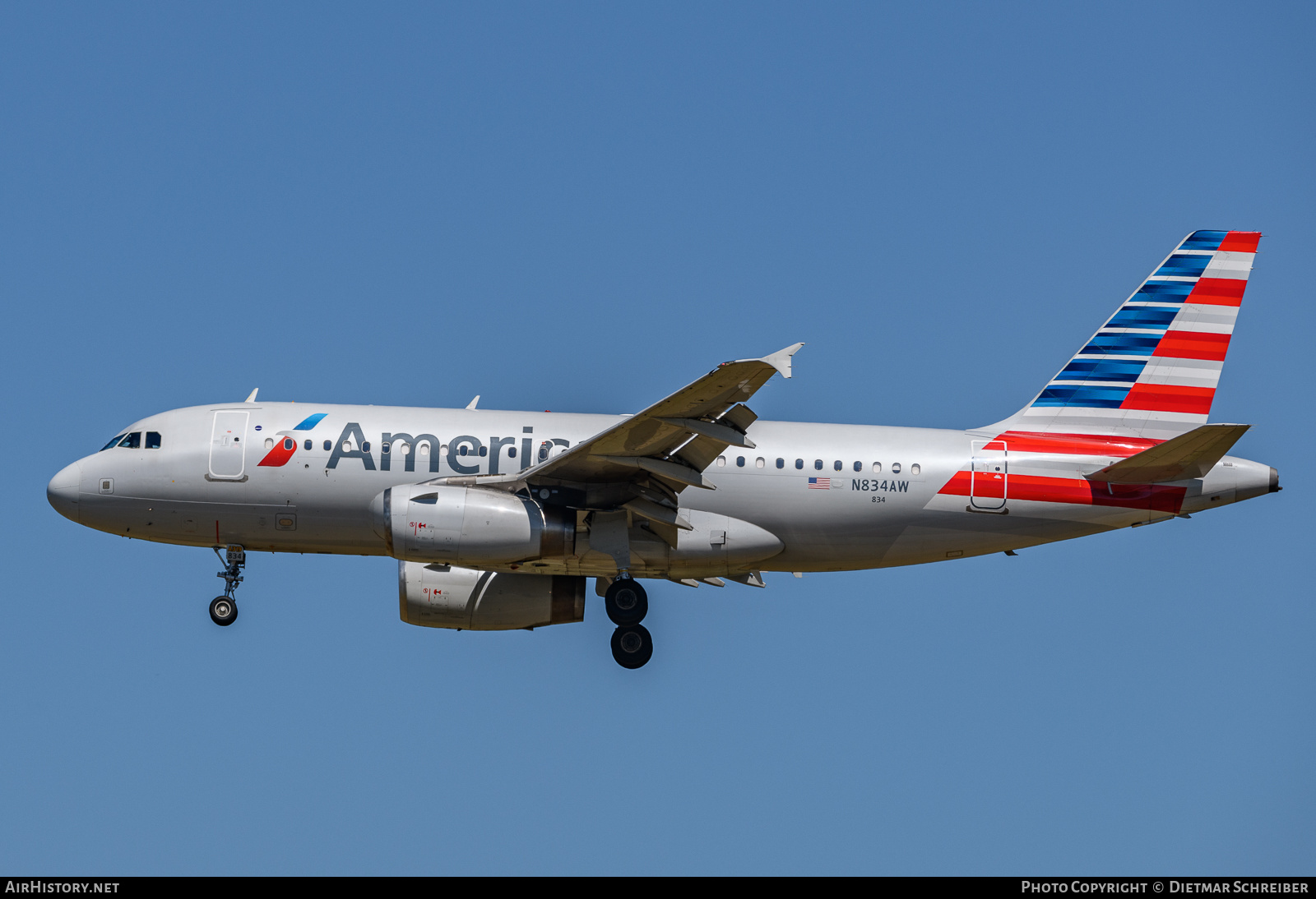 Aircraft Photo of N834AW | Airbus A319-132 | American Airlines | AirHistory.net #737971