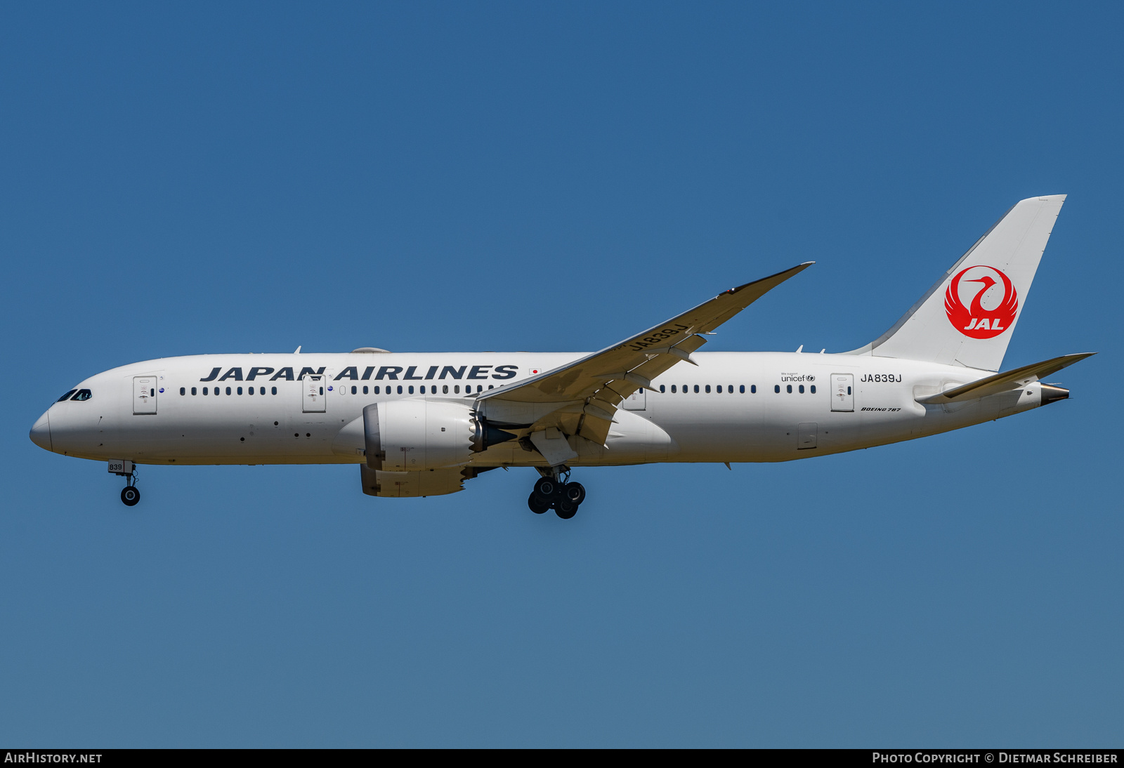 Aircraft Photo of JA839J | Boeing 787-8 Dreamliner | Japan Airlines - JAL | AirHistory.net #738050