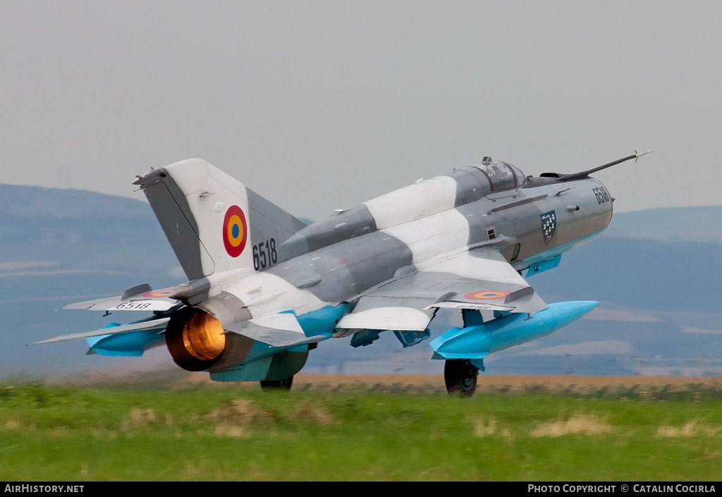 Aircraft Photo of 6518 | Mikoyan-Gurevich MiG-21MF-75 Lancer C | Romania - Air Force | AirHistory.net #738061