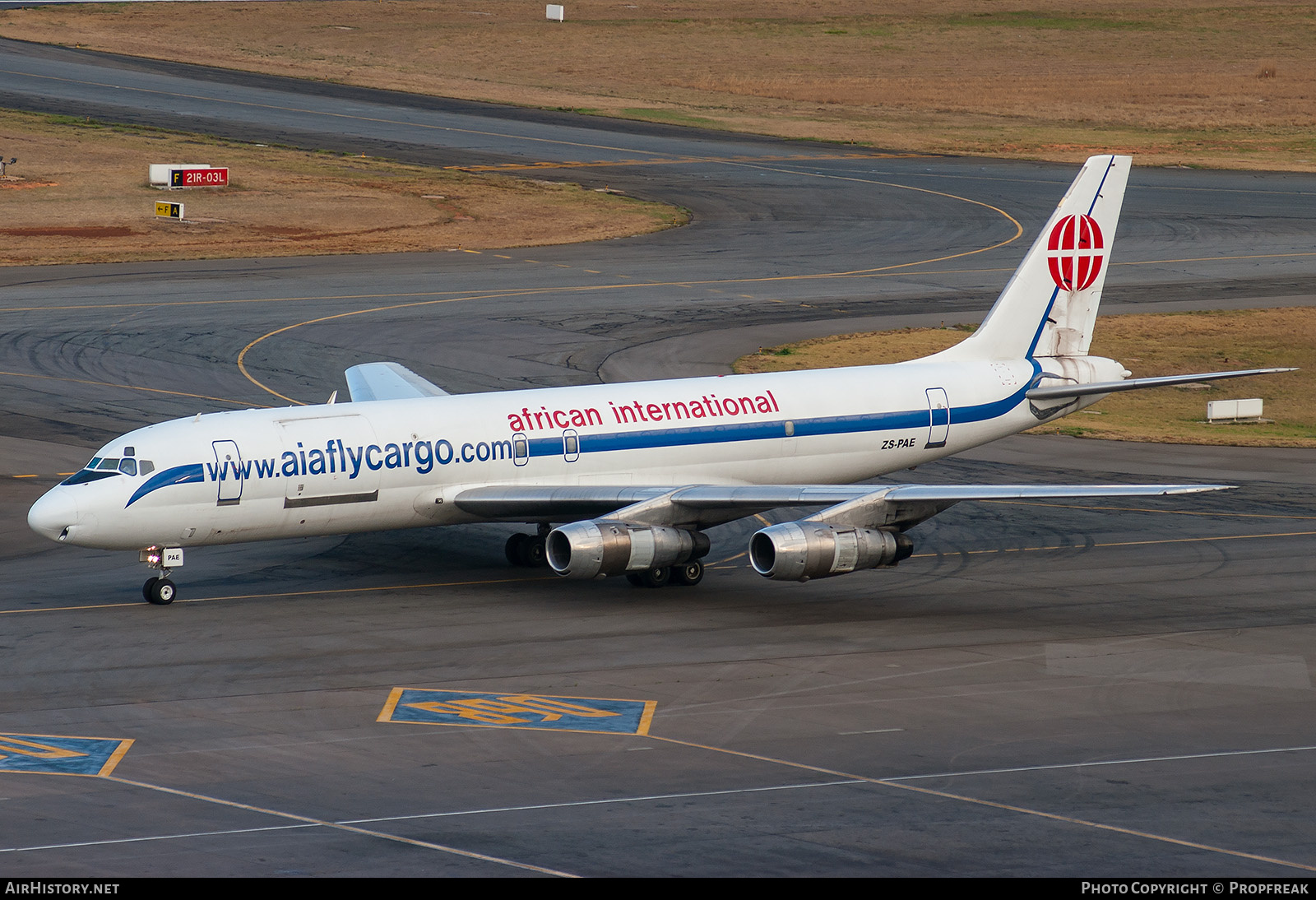 Aircraft Photo of ZS-PAE | McDonnell Douglas DC-8-54AF Jet Trader | African International Airways | AirHistory.net #738099