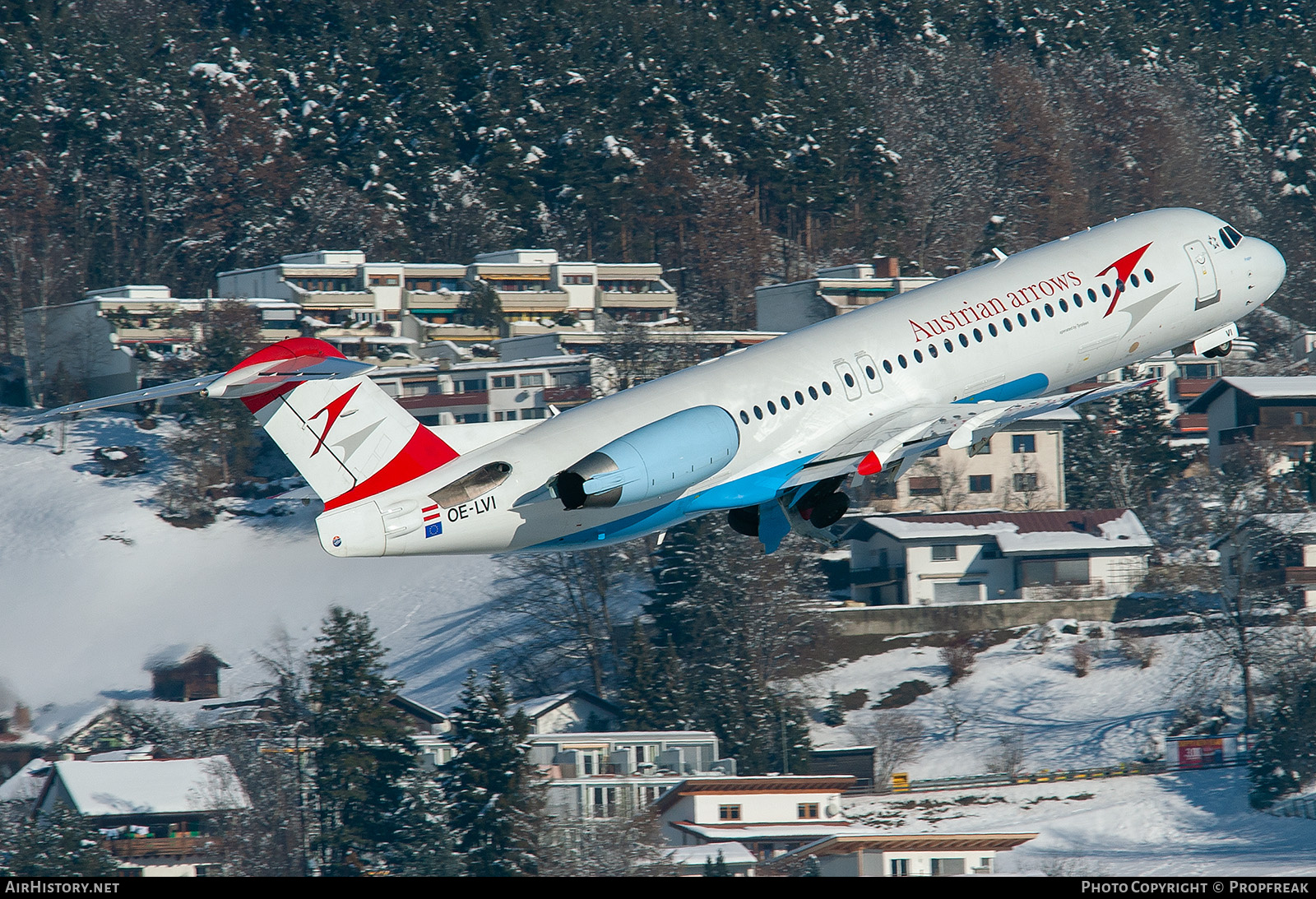 Aircraft Photo of OE-LVI | Fokker 100 (F28-0100) | Austrian Arrows | AirHistory.net #738192
