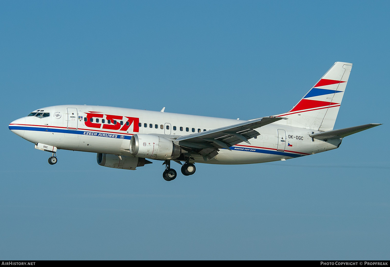 Aircraft Photo of OK-DGC | Boeing 737-5L9 | ČSA - Czech Airlines | AirHistory.net #738518