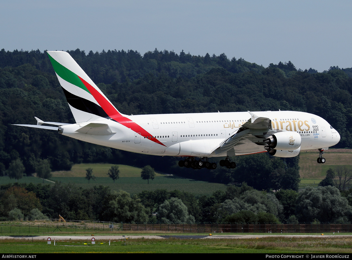 Aircraft Photo of A6-EEV | Airbus A380-861 | Emirates | AirHistory.net #738631