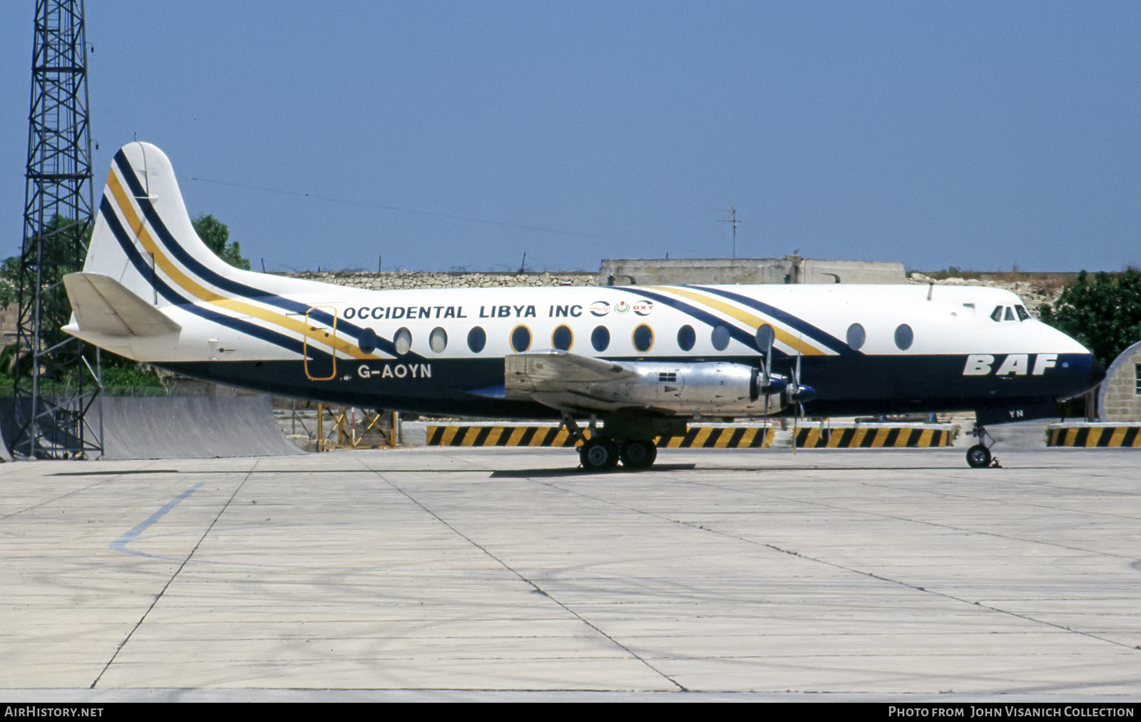 Aircraft Photo of G-AOYN | Vickers 806 Viscount | Oxy - Occidental of Libya | AirHistory.net #738728