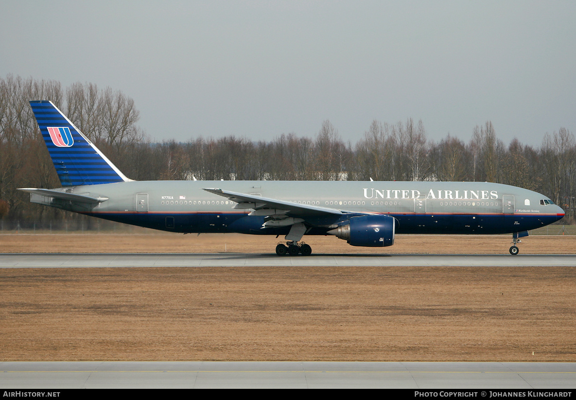 Aircraft Photo of N771UA | Boeing 777-222 | United Airlines | AirHistory.net #739120