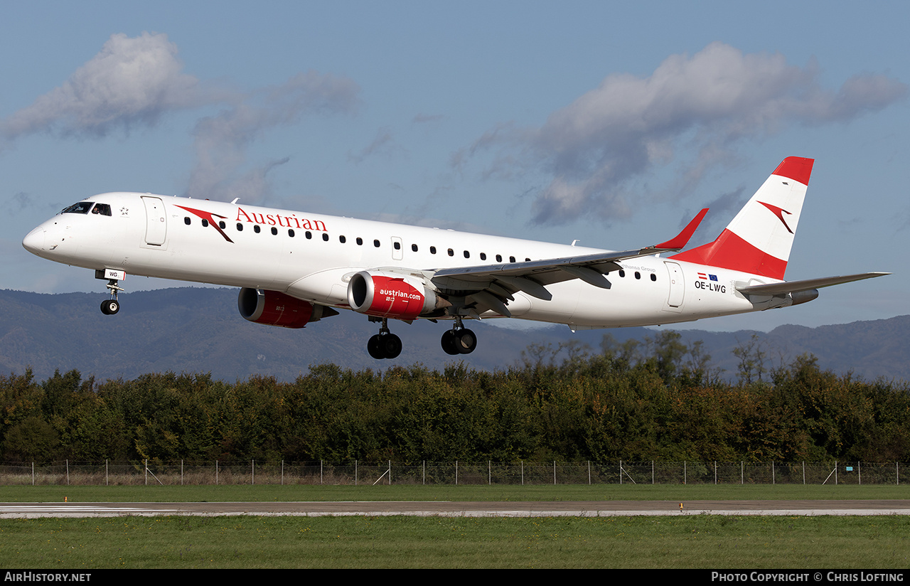 Aircraft Photo of OE-LWG | Embraer 195LR (ERJ-190-200LR) | Austrian Airlines | AirHistory.net #739627