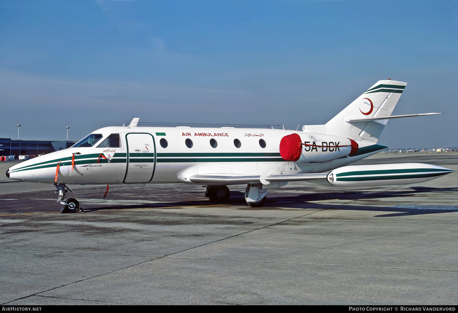 Aircraft Photo of 5A-DCK | Aerospatiale SN-601 Corvette 100 | Libyan Air Ambulance | AirHistory.net #739821