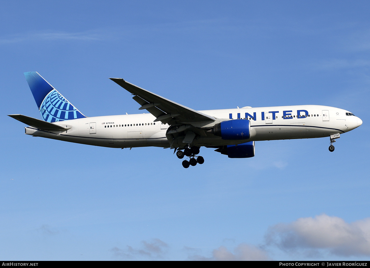 Aircraft Photo of N793UA | Boeing 777-222/ER | United Airlines | AirHistory.net #739850