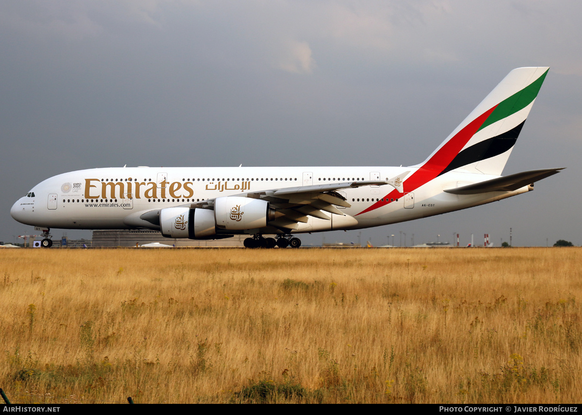 Aircraft Photo of A6-EDT | Airbus A380-861 | Emirates | AirHistory.net #740119