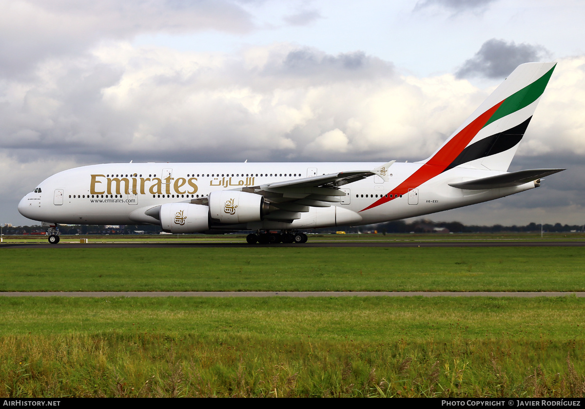 Aircraft Photo of A6-EEI | Airbus A380-861 | Emirates | AirHistory.net #740301