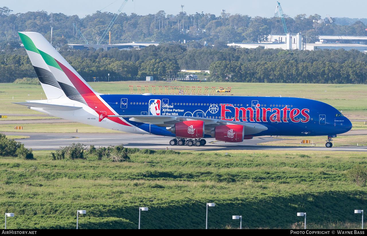 Aircraft Photo of A6-EOD | Airbus A380-861 | Emirates | AirHistory.net #740845