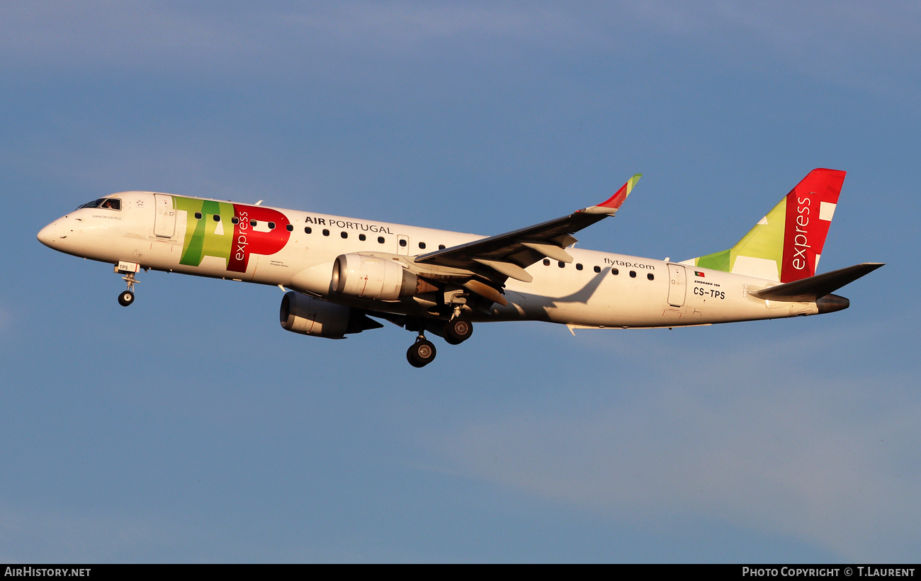 Aircraft Photo of CS-TPS | Embraer 190LR (ERJ-190-100LR) | TAP Air Portugal Express | AirHistory.net #741011