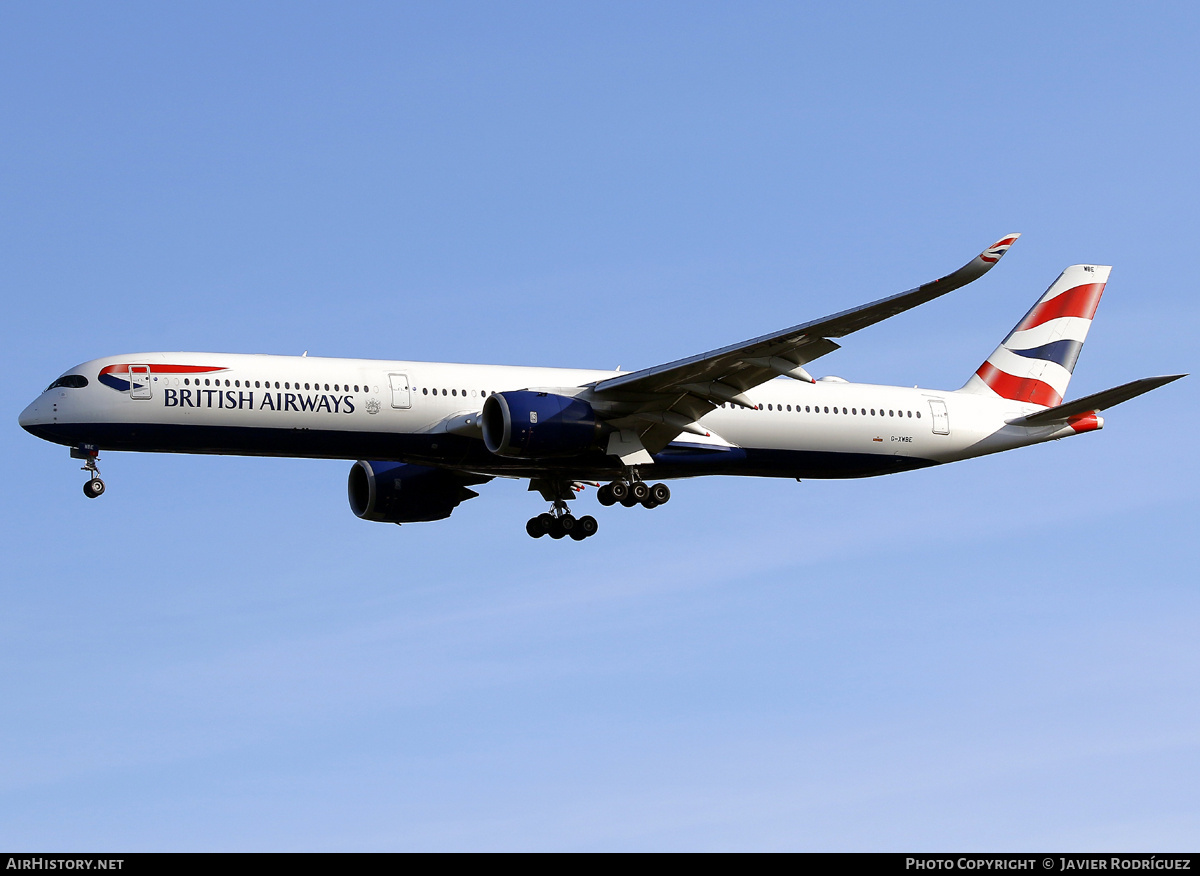 Aircraft Photo of G-XWBE | Airbus A350-1041 | British Airways | AirHistory.net #741344