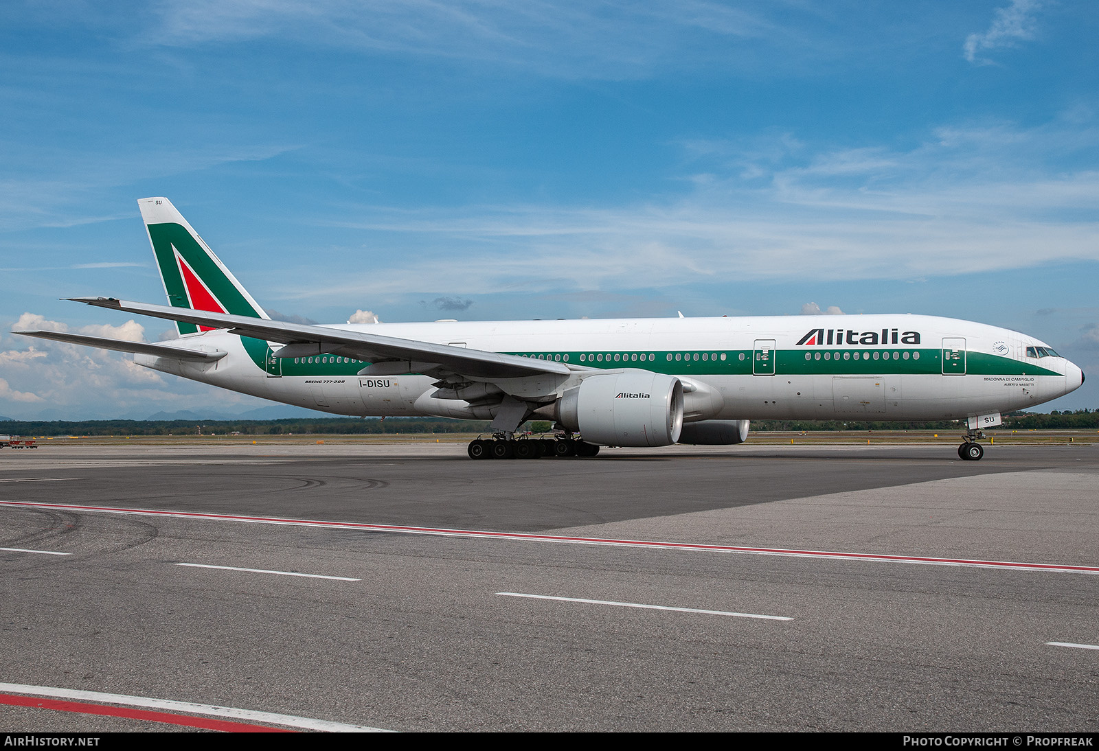 Aircraft Photo of I-DISU | Boeing 777-243/ER | Alitalia | AirHistory.net #741670