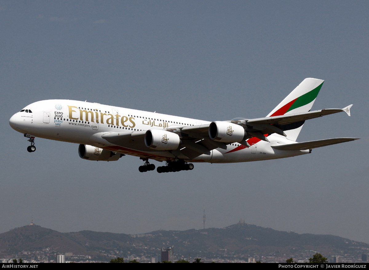 Aircraft Photo of A6-EDX | Airbus A380-861 | Emirates | AirHistory.net #741883