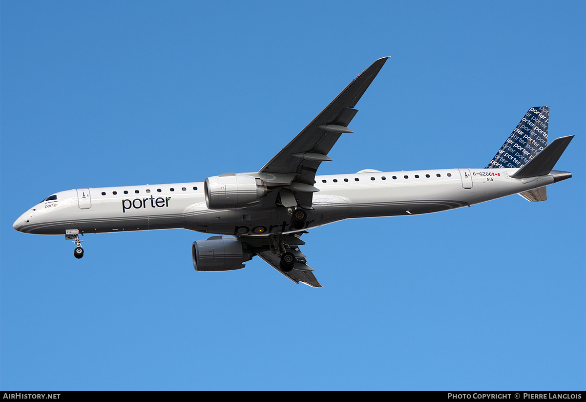Aircraft Photo of C-GZQC | Embraer 195-E2 (ERJ-190-400) | Porter Airlines | AirHistory.net #742559