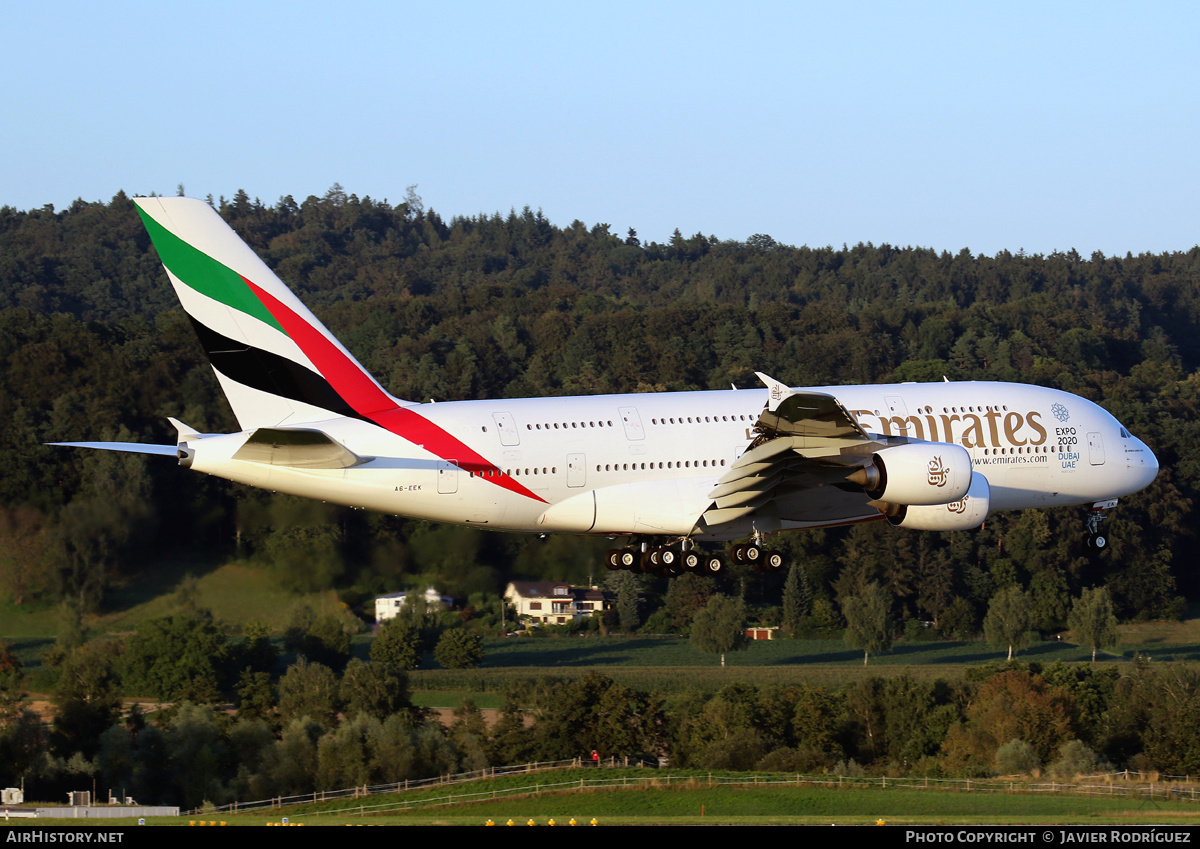 Aircraft Photo of A6-EEK | Airbus A380-861 | Emirates | AirHistory.net #742614