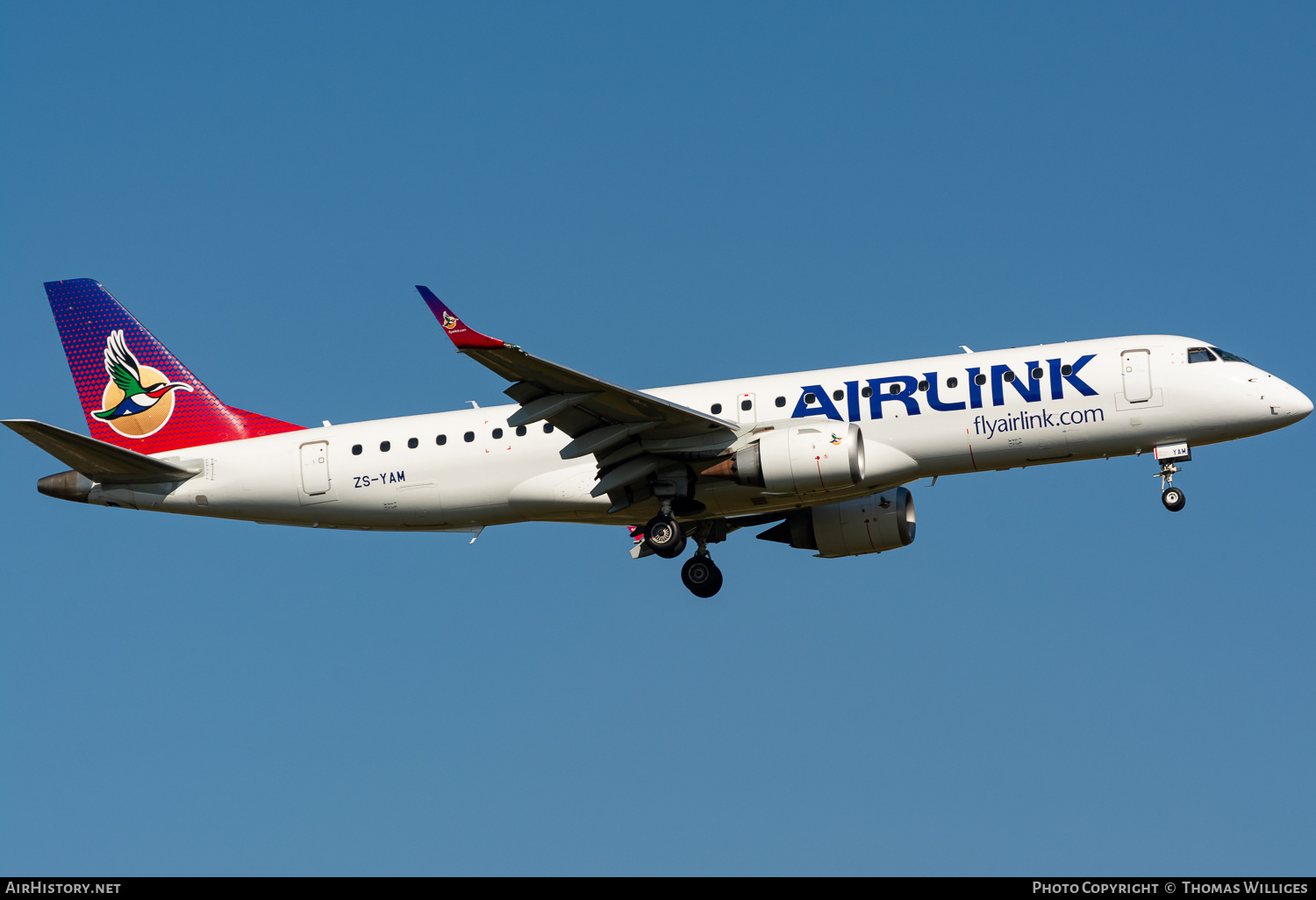 Aircraft Photo of ZS-YAM | Embraer 190AR (ERJ-190-100IGW) | Airlink | AirHistory.net #742892