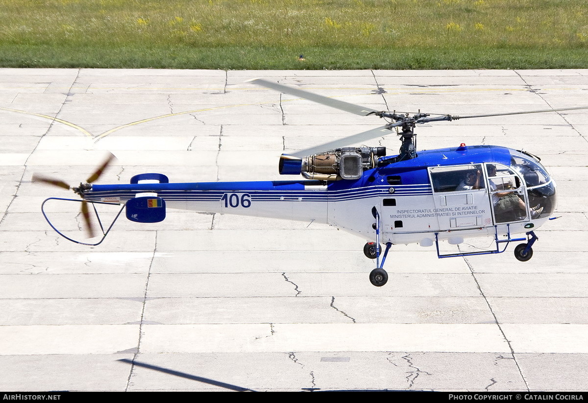 Aircraft Photo of 106 | IAR IAR-316B Alouette III | Romania - IGAv | AirHistory.net #743616