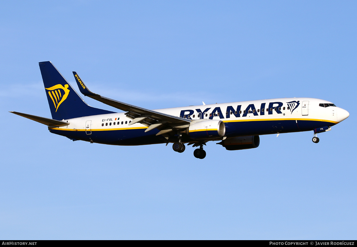 Aircraft Photo of EI-FOL | Boeing 737-8AS | Ryanair | AirHistory.net #743789