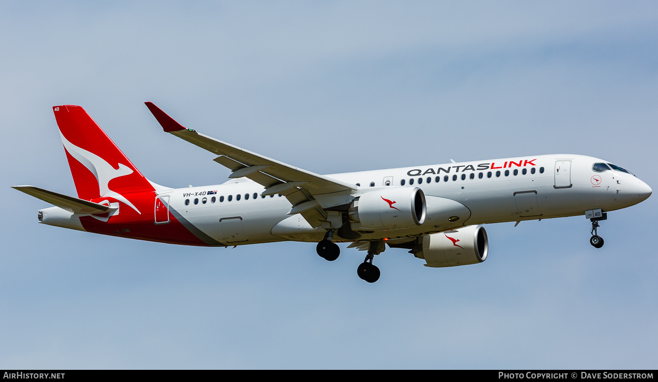 Aircraft Photo of VH-X4D | Airbus A220-371 (BD-500-1A11) | QantasLink | AirHistory.net #743992