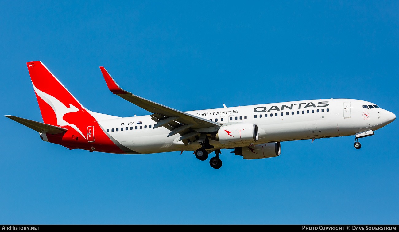 Aircraft Photo of VH-VXC | Boeing 737-838 | Qantas | AirHistory.net #744007