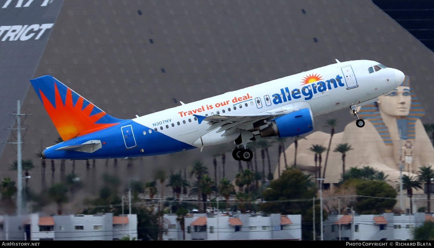 Aircraft Photo of N307NV | Airbus A319-112 | Allegiant Air | AirHistory.net #744079