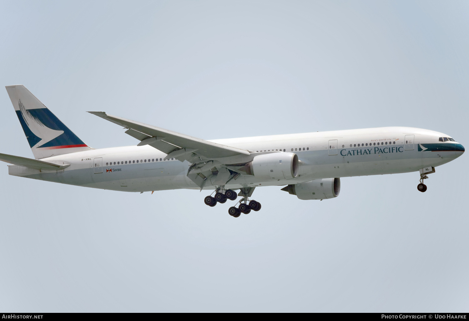 Aircraft Photo of B-HNL | Boeing 777-267 | Cathay Pacific Airways | AirHistory.net #744232