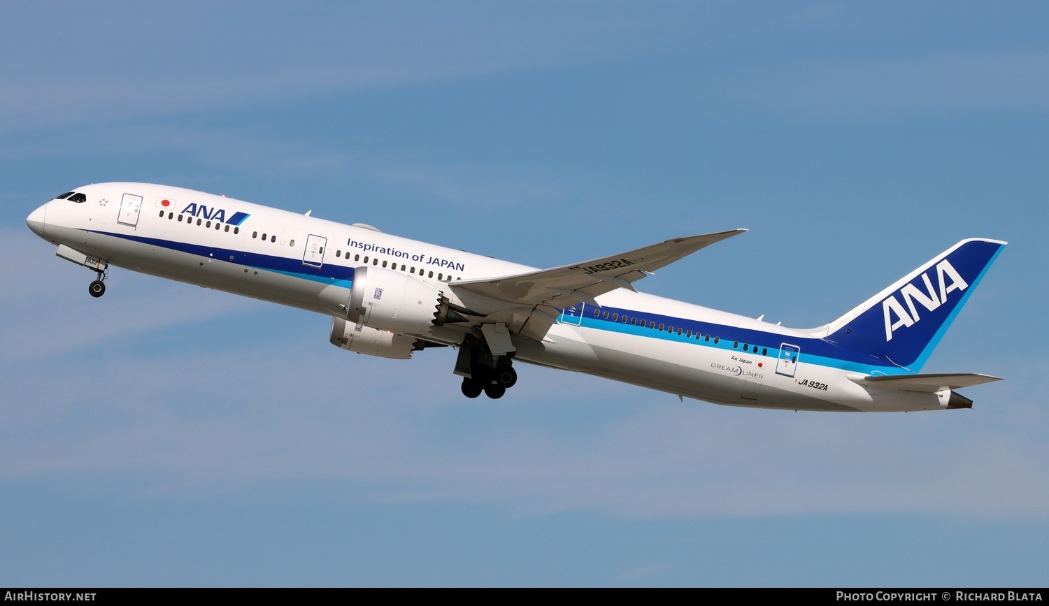 Aircraft Photo of JA932A | Boeing 787-9 Dreamliner | All Nippon Airways - ANA | AirHistory.net #744705