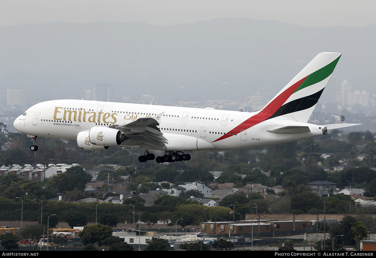 Aircraft Photo of A6-EUR | Airbus A380-842 | Emirates | AirHistory.net #744986