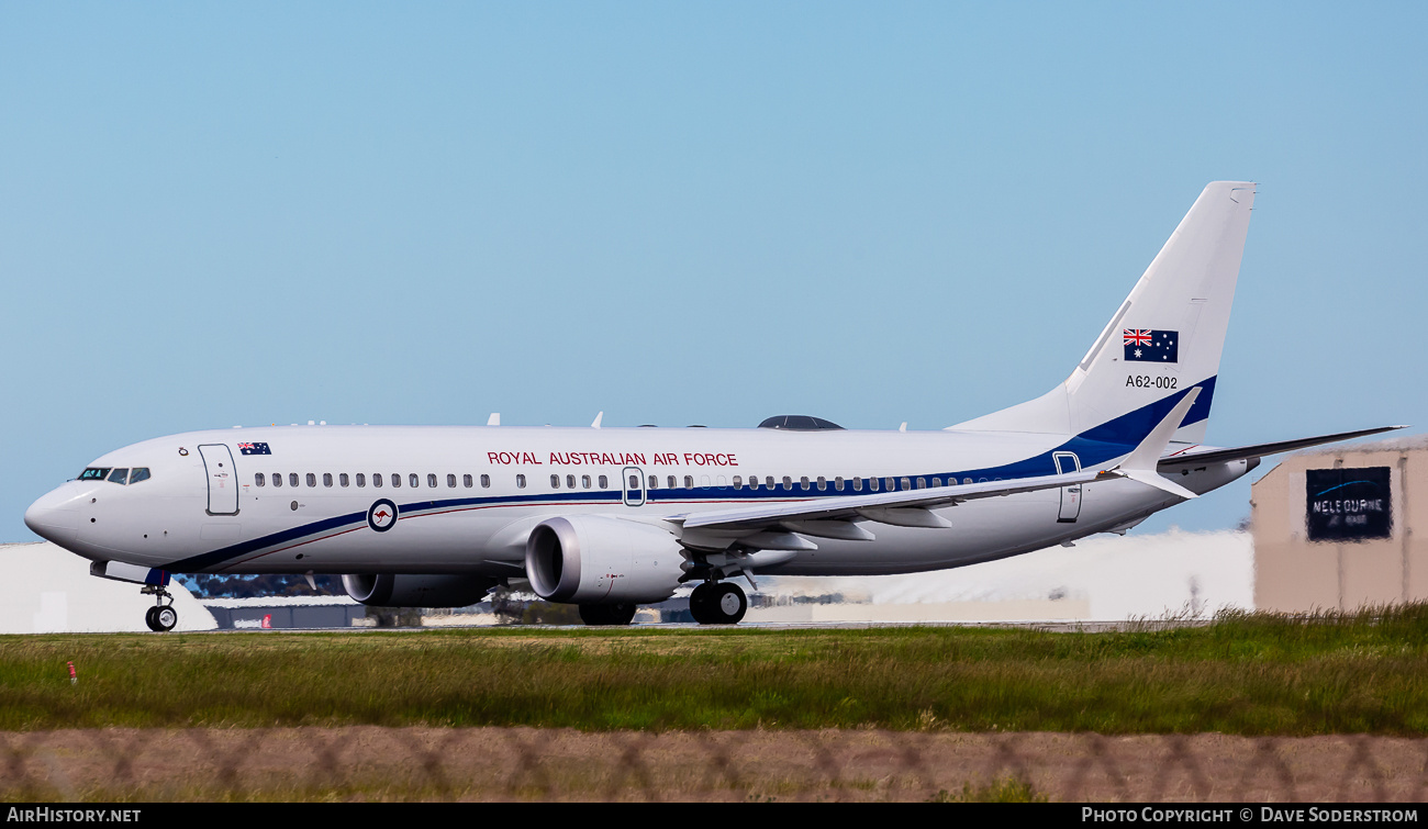 Aircraft Photo of A62-002 | Boeing 737-8 BBJ2 MAX | Australia - Air Force | AirHistory.net #745053