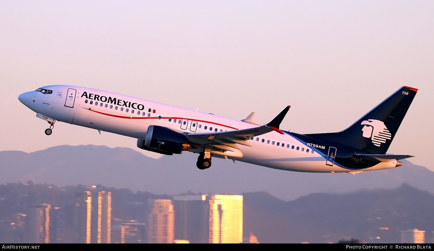 Aircraft Photo of N759AM | Boeing 737-8 Max 8 | AeroMéxico | AirHistory.net #745237