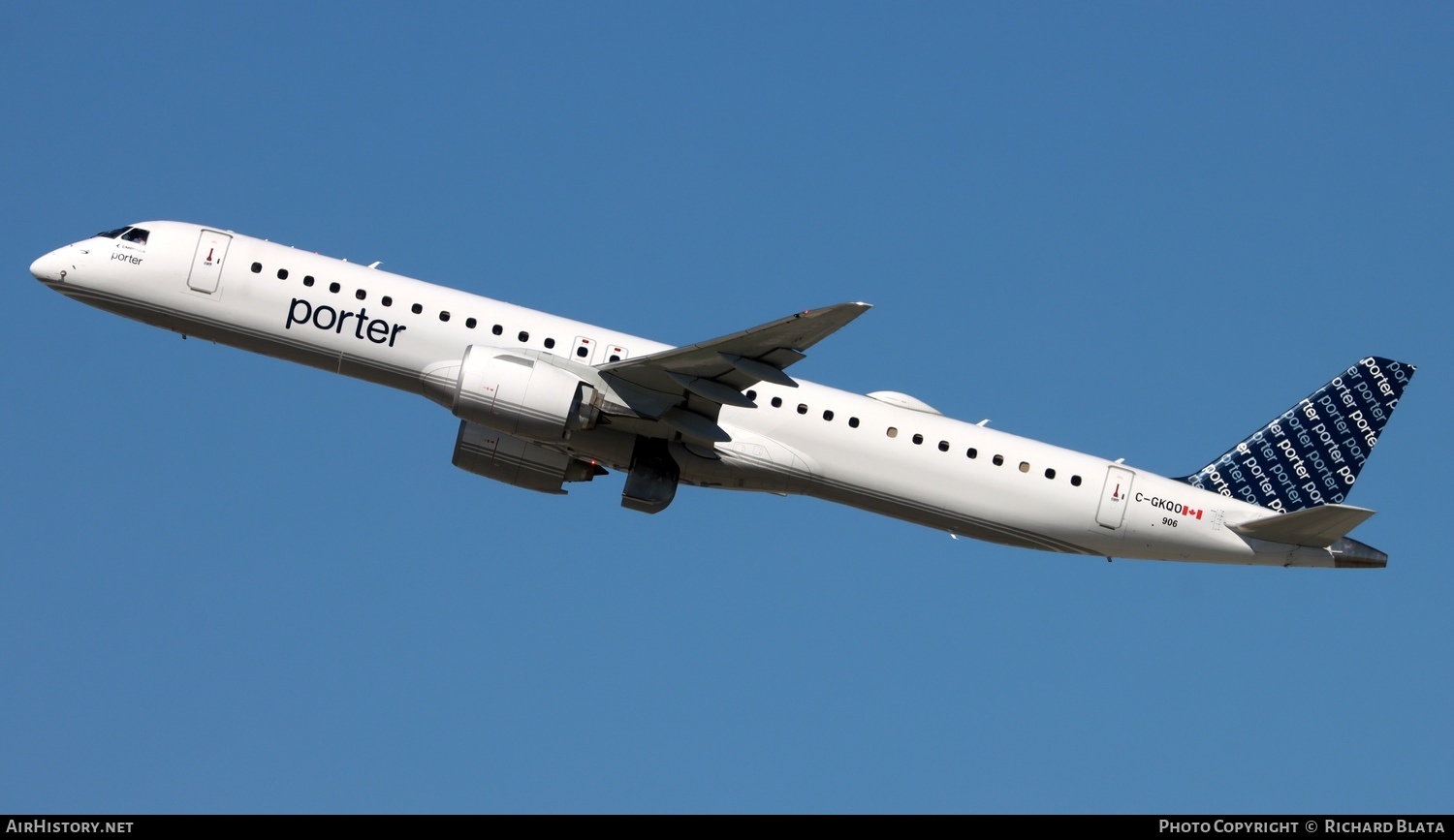 Aircraft Photo of C-GKQO | Embraer 195-E2 (ERJ-190-400) | Porter Airlines | AirHistory.net #745661