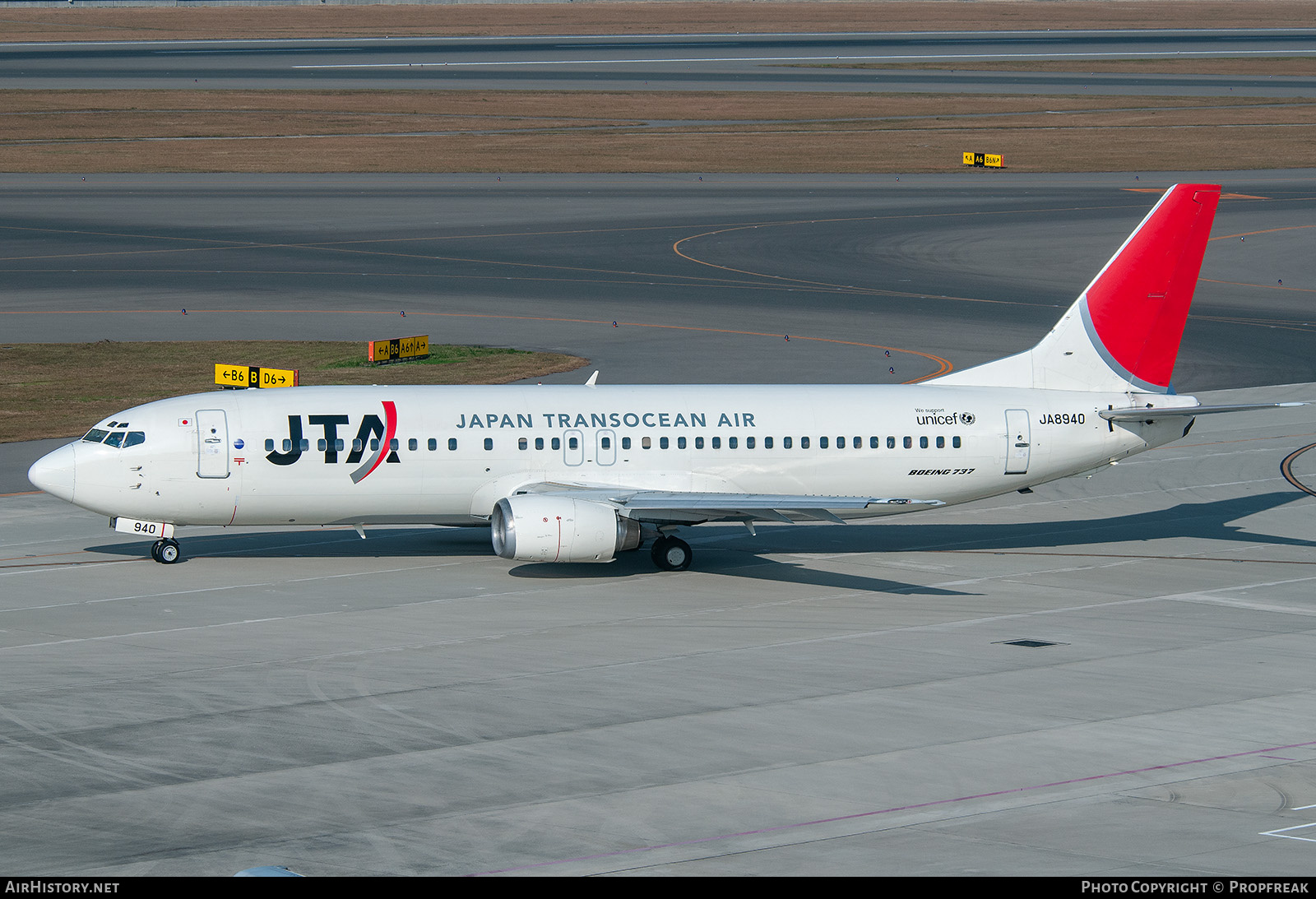 Aircraft Photo of JA8940 | Boeing 737-4Q3 | Japan TransOcean Air - JTA | AirHistory.net #746318