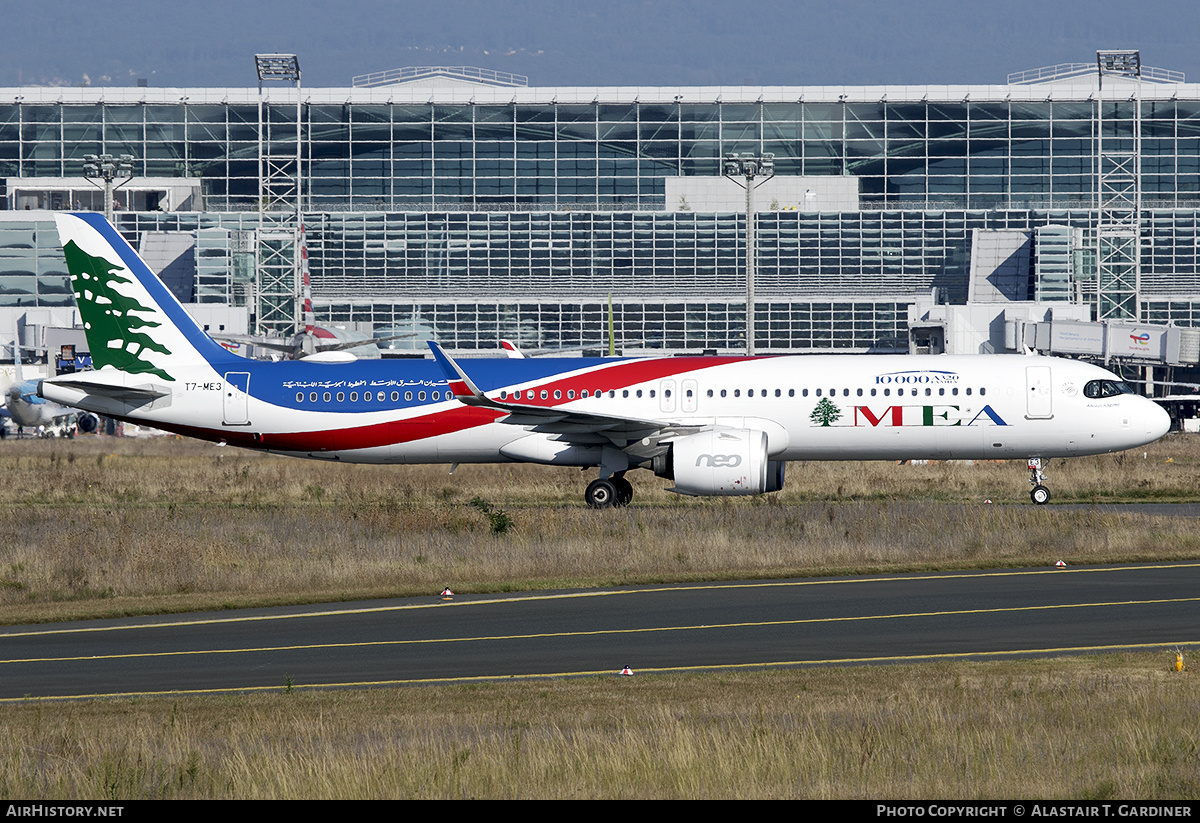 Aircraft Photo of T7-ME3 | Airbus A321-271NX | MEA - Middle East Airlines | AirHistory.net #746719