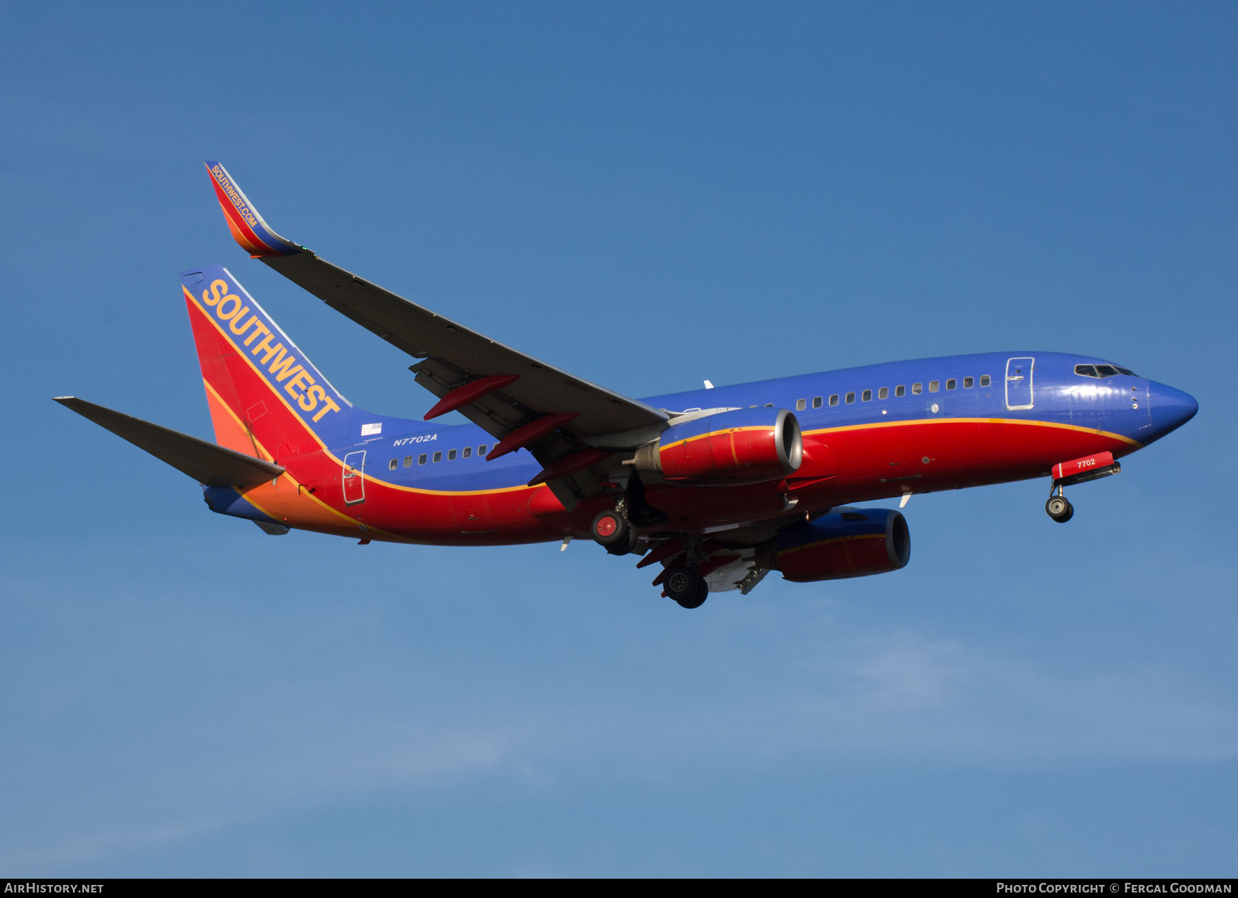 Aircraft Photo of N7702A | Boeing 737-7BD | Southwest Airlines | AirHistory.net #746764
