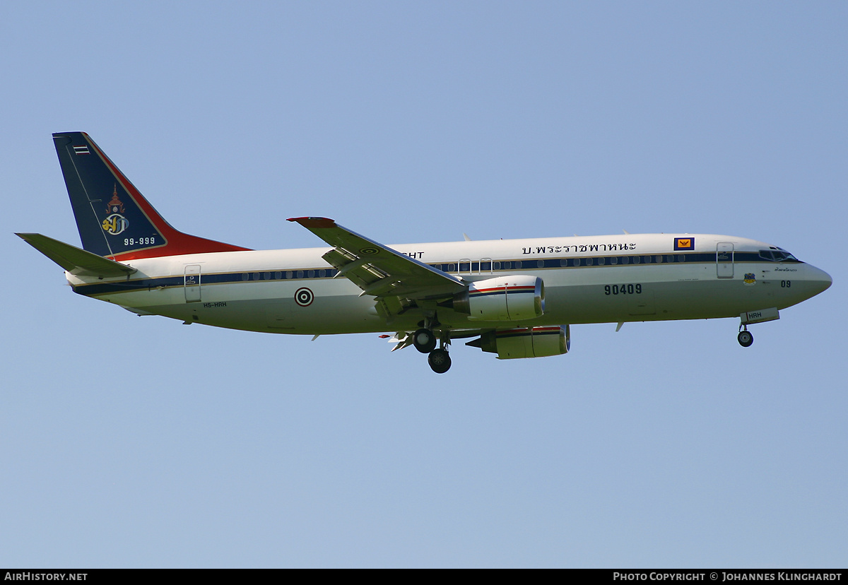 Aircraft Photo of HS-HRH / 99-999 | Boeing 737-448 | Thailand - Air Force | AirHistory.net #746965
