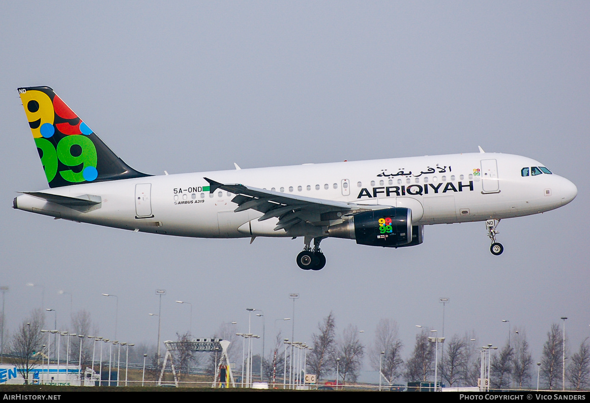 Aircraft Photo of 5A-OND | Airbus A319-111 | Afriqiyah Airways | AirHistory.net #746996