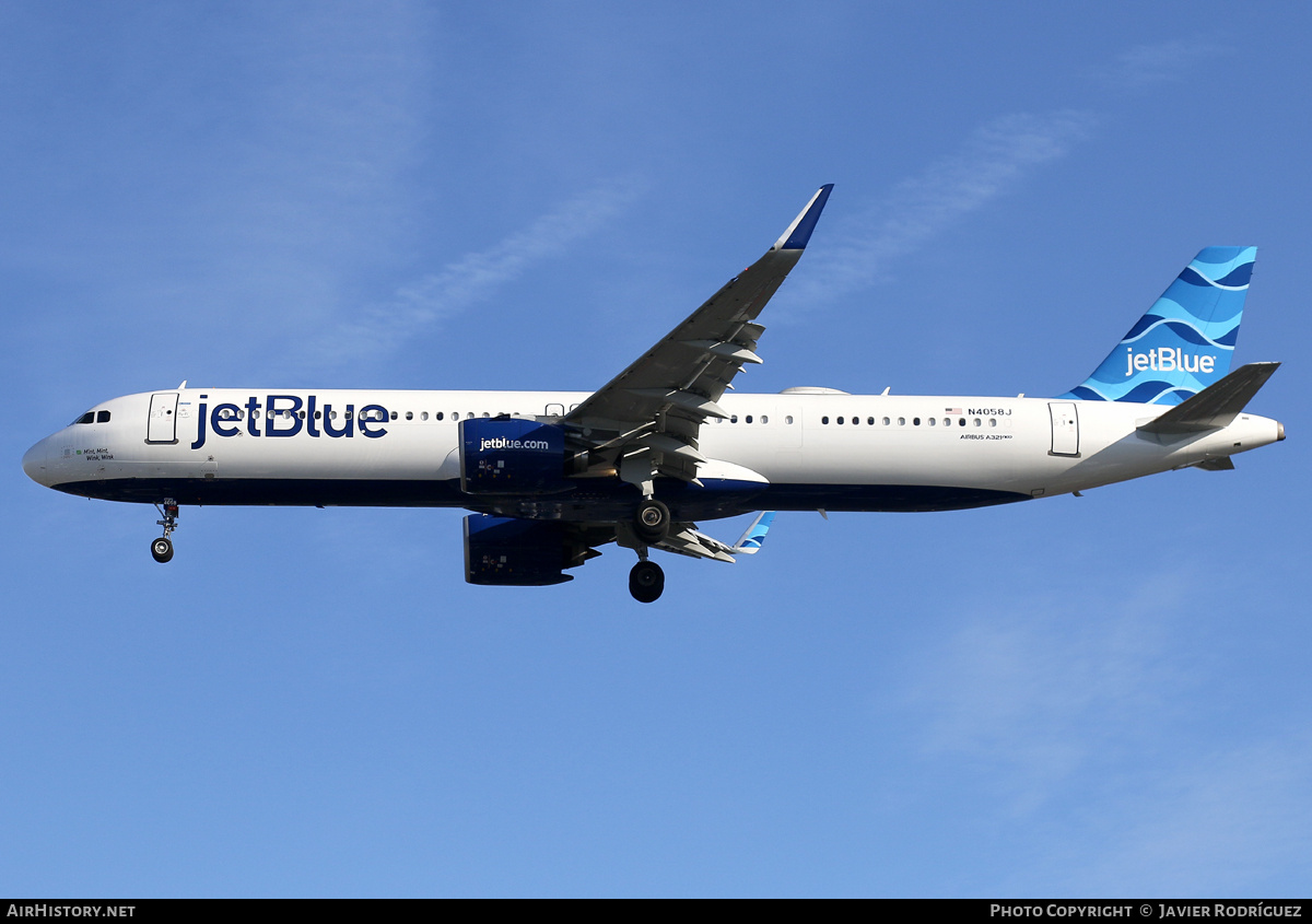 Aircraft Photo of N4058J | Airbus A321-271NX | JetBlue Airways | AirHistory.net #747809