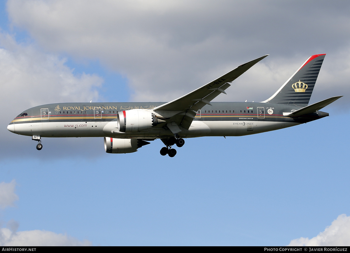 Aircraft Photo of JY-BAA | Boeing 787-8 Dreamliner | Royal Jordanian Airlines | AirHistory.net #748597