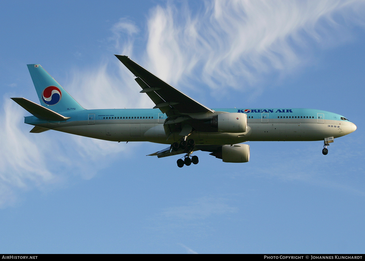 Aircraft Photo of HL7751 | Boeing 777-2B5/ER | Korean Air | AirHistory.net #748878