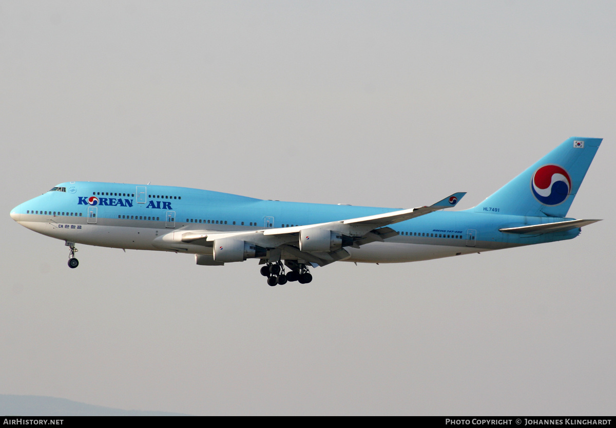 Aircraft Photo of HL7491 | Boeing 747-4B5 | Korean Air | AirHistory.net #748928