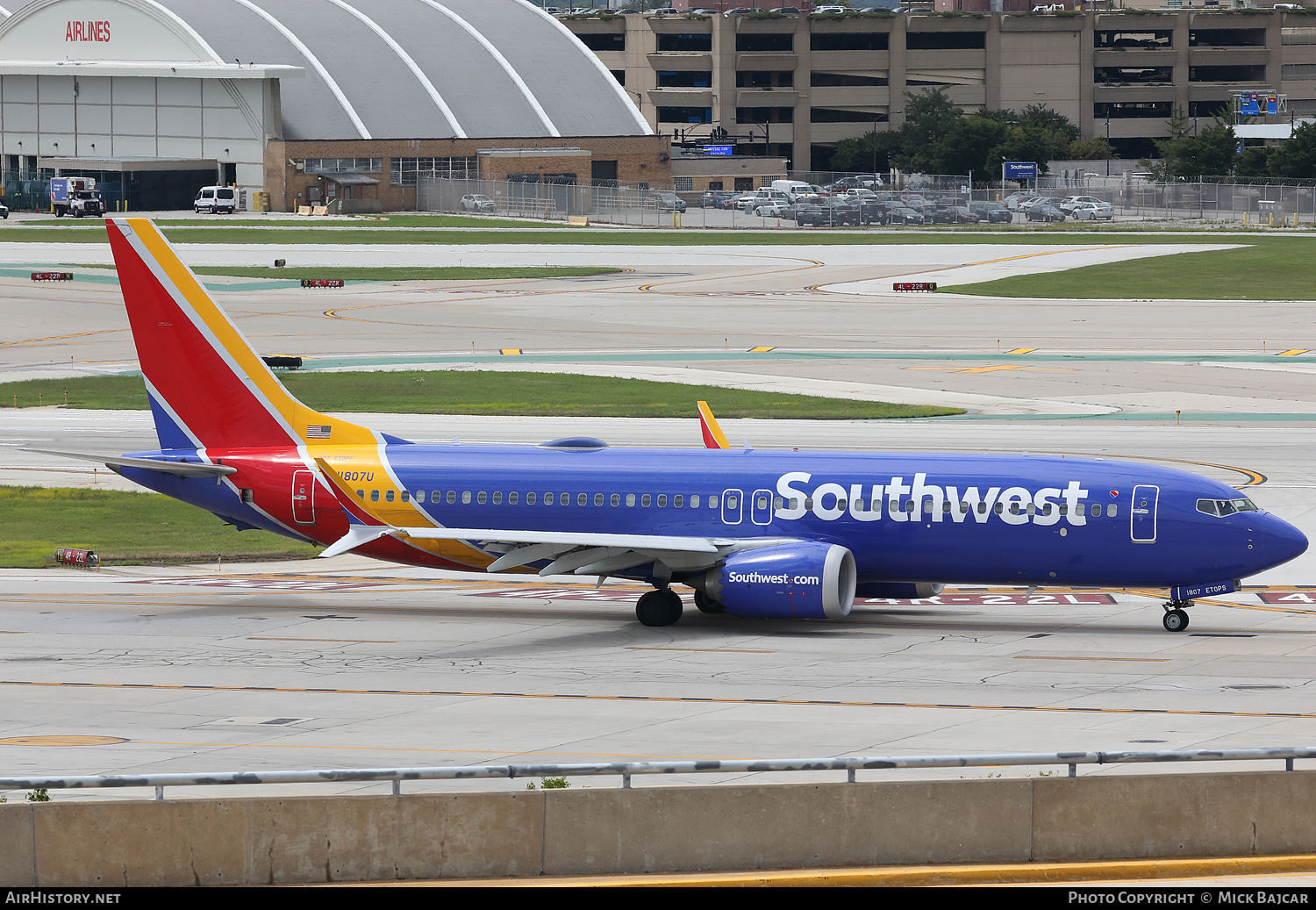 Aircraft Photo of N1807U | Boeing 737-8 Max 8 | Southwest Airlines | AirHistory.net #749714