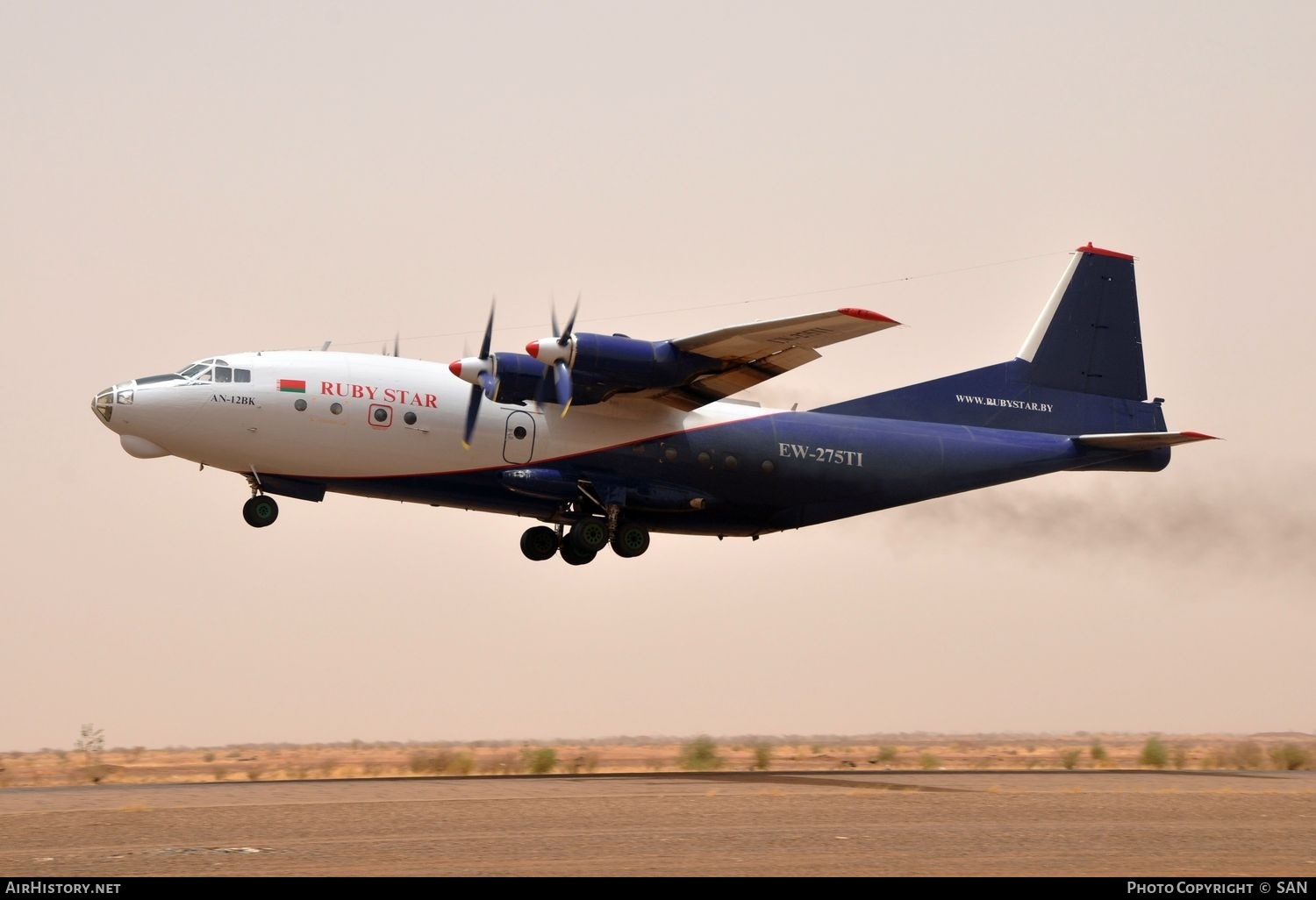 Aircraft Photo of EW-275TI | Antonov An-12BK | Ruby Star Airways | AirHistory.net #750583
