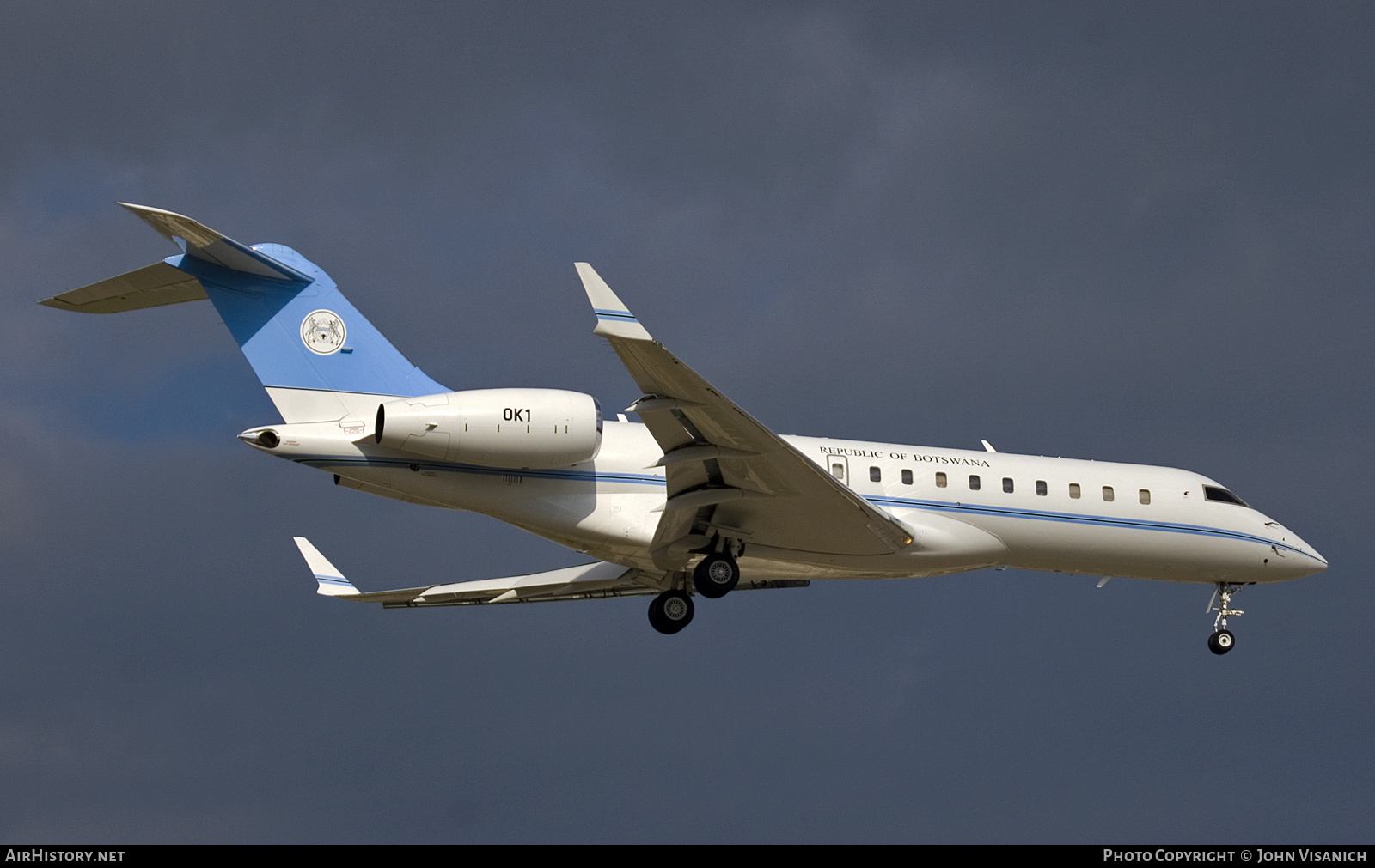 Aircraft Photo of OK1 | Bombardier Global Express (BD-700-1A10) | Botswana - Air Force | AirHistory.net #750902