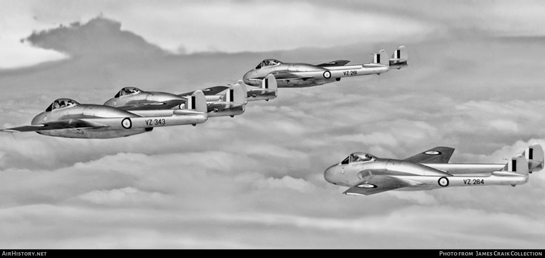 Aircraft Photo of VZ343 | De Havilland D.H. 100 Vampire FB5 | Canada - Air Force | AirHistory.net #751424